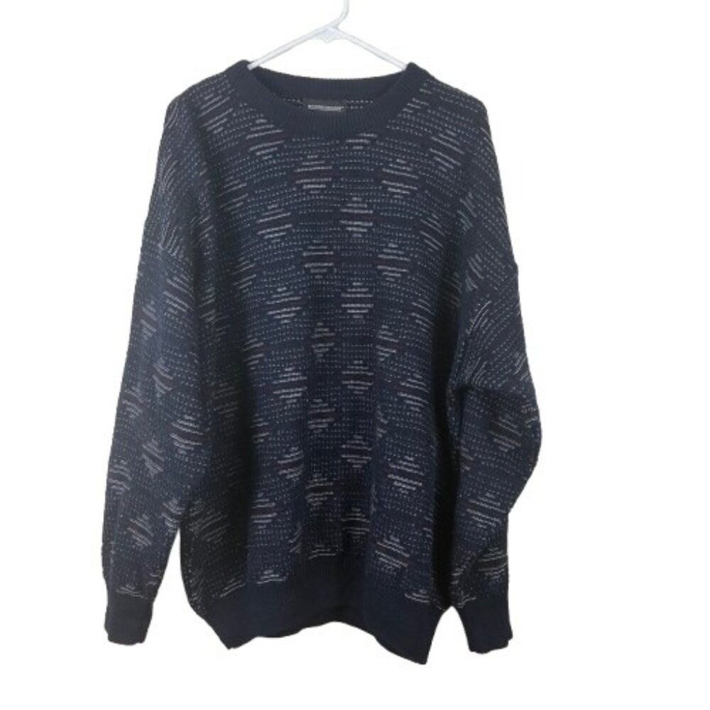 VTG 90s Expressions Men’s Knit Sweater Blue Size XL Retro